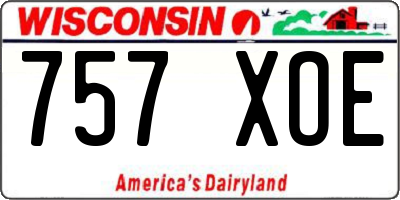 WI license plate 757XOE