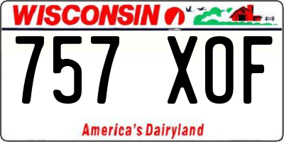 WI license plate 757XOF