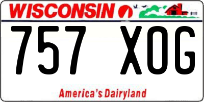 WI license plate 757XOG
