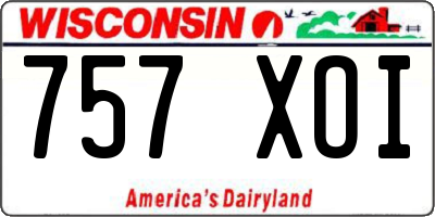WI license plate 757XOI