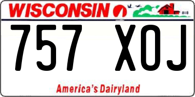 WI license plate 757XOJ