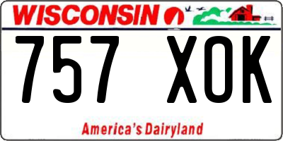 WI license plate 757XOK