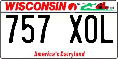WI license plate 757XOL