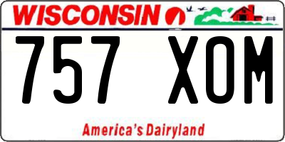 WI license plate 757XOM