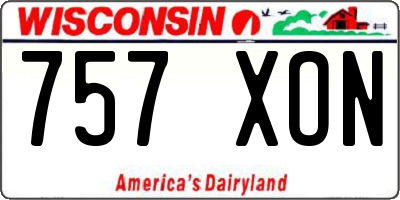 WI license plate 757XON