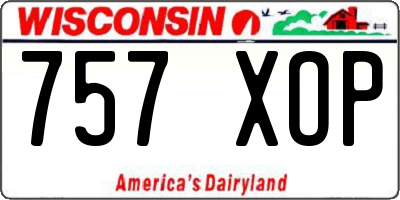 WI license plate 757XOP