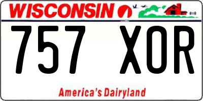 WI license plate 757XOR