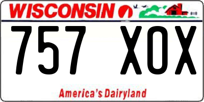 WI license plate 757XOX