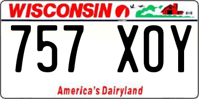 WI license plate 757XOY