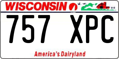 WI license plate 757XPC