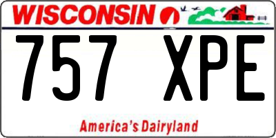 WI license plate 757XPE