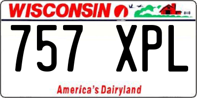 WI license plate 757XPL