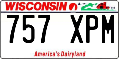 WI license plate 757XPM