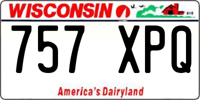WI license plate 757XPQ