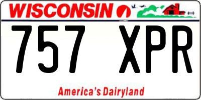 WI license plate 757XPR
