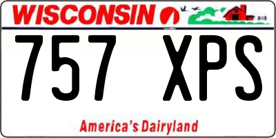 WI license plate 757XPS