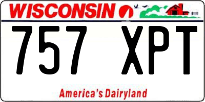 WI license plate 757XPT
