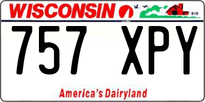 WI license plate 757XPY