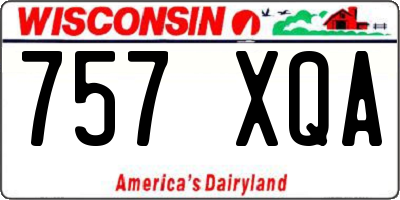 WI license plate 757XQA