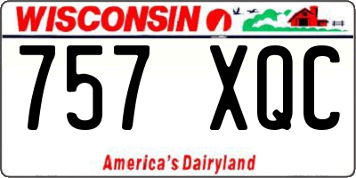 WI license plate 757XQC