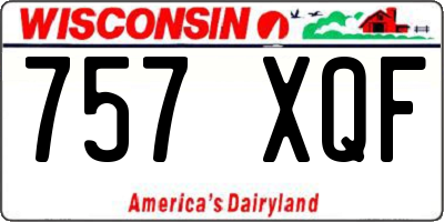 WI license plate 757XQF