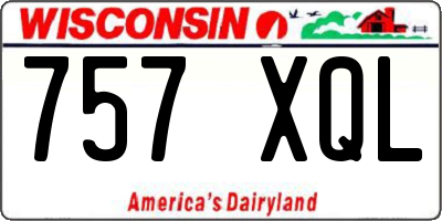 WI license plate 757XQL