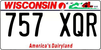 WI license plate 757XQR