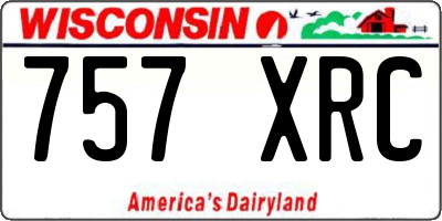 WI license plate 757XRC