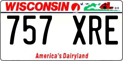 WI license plate 757XRE