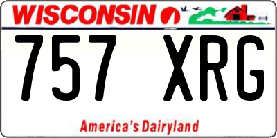 WI license plate 757XRG