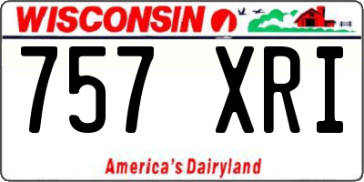WI license plate 757XRI
