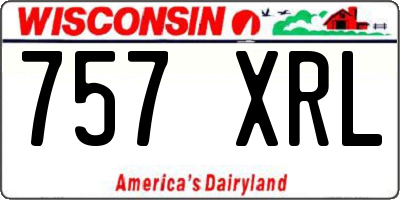 WI license plate 757XRL