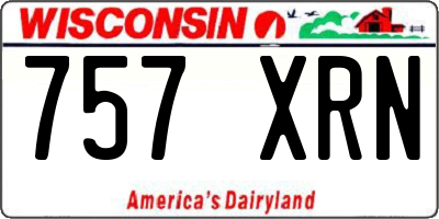WI license plate 757XRN