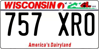 WI license plate 757XRO