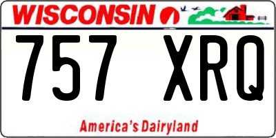 WI license plate 757XRQ