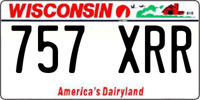 WI license plate 757XRR