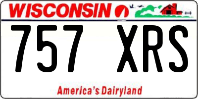 WI license plate 757XRS