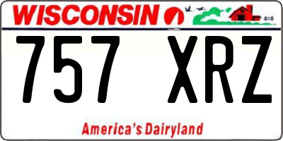 WI license plate 757XRZ