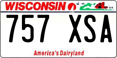 WI license plate 757XSA