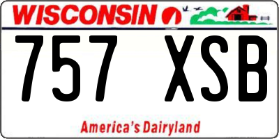 WI license plate 757XSB