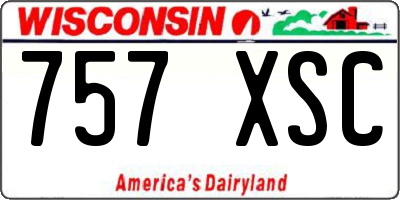 WI license plate 757XSC
