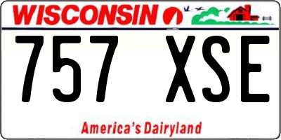 WI license plate 757XSE