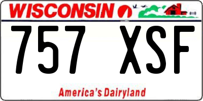 WI license plate 757XSF