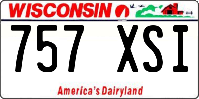 WI license plate 757XSI