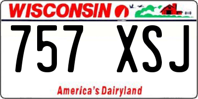 WI license plate 757XSJ