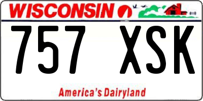 WI license plate 757XSK