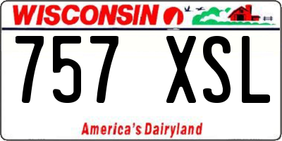 WI license plate 757XSL