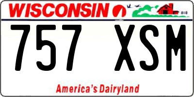 WI license plate 757XSM