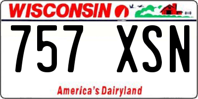 WI license plate 757XSN