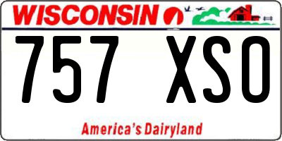 WI license plate 757XSO